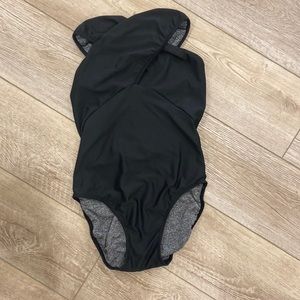 Five Dancewear black jete dance leotard